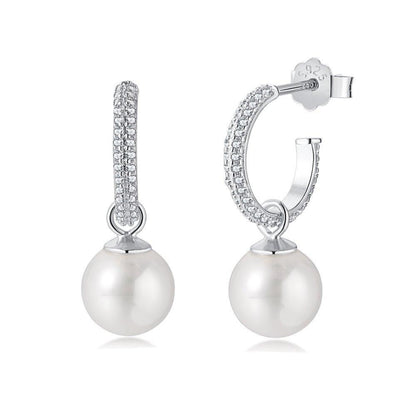 Korean Style Ins Sterling Silver Special Interest Light Luxury Pearl Earrings