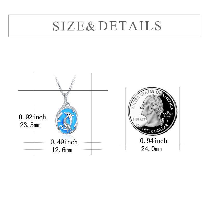 Dolphin Zircon 925 Silver Pendant Necklace for Women Girls