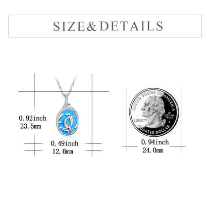 Dolphin Zircon 925 Silver Pendant Necklace for Women Girls